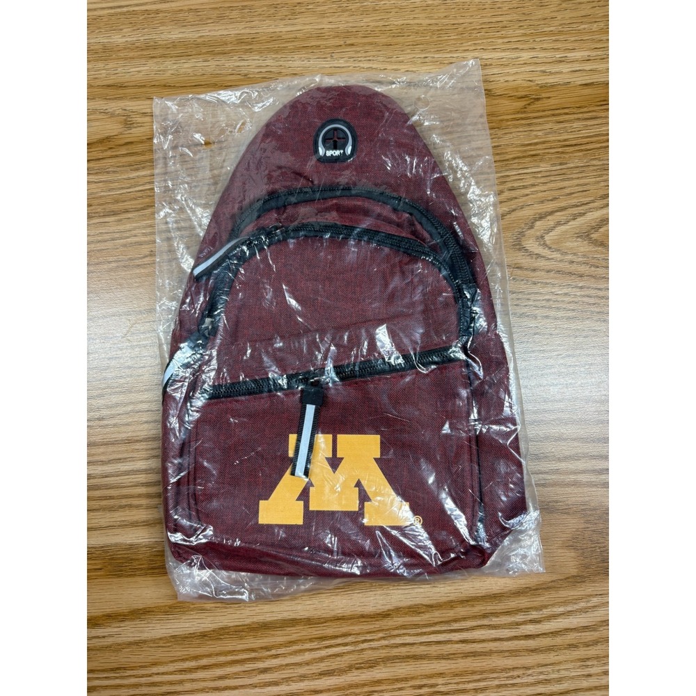 University of Minnesota Unisex Sling Bag Maroon Canvas Small Gameday Sports